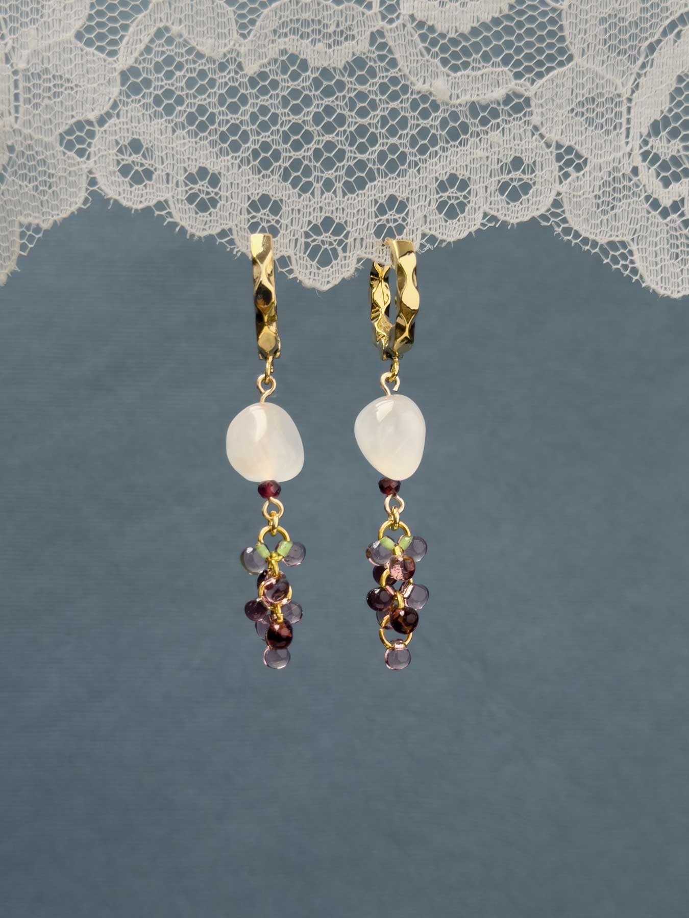 Moon Stone Drop Earringa